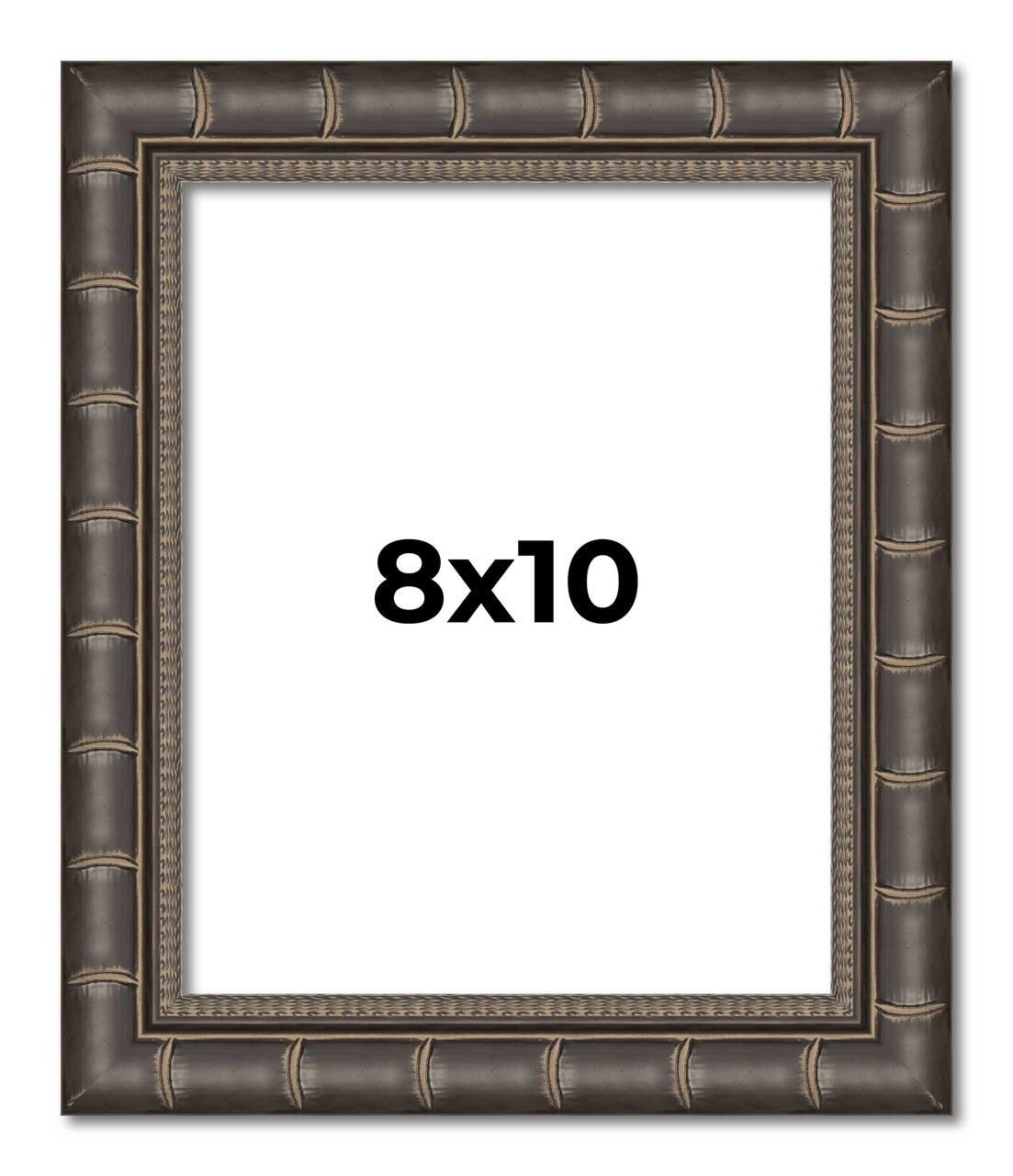 8x10 Modern Bamboo Picture Frame with UV-Resistant Acrylic & Acid Free Backing, Available in 5 Finishes - Gold, Silver, Brown, Black, and Natural